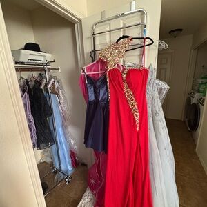 Red Gown with Gold Embellishments